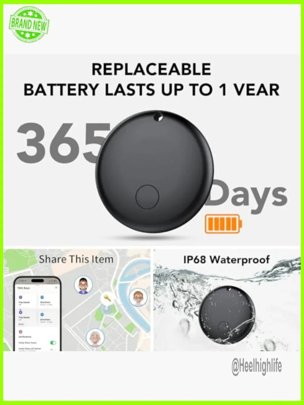 4 Pack Bluetooth Tracker Tags for Android, Find Lost Items, IP68 Waterproof - Picture 6 of 7